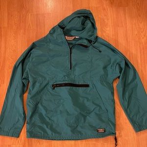 Vintage 90’s LL Bean Teal Pullover Windbreaker with Hood